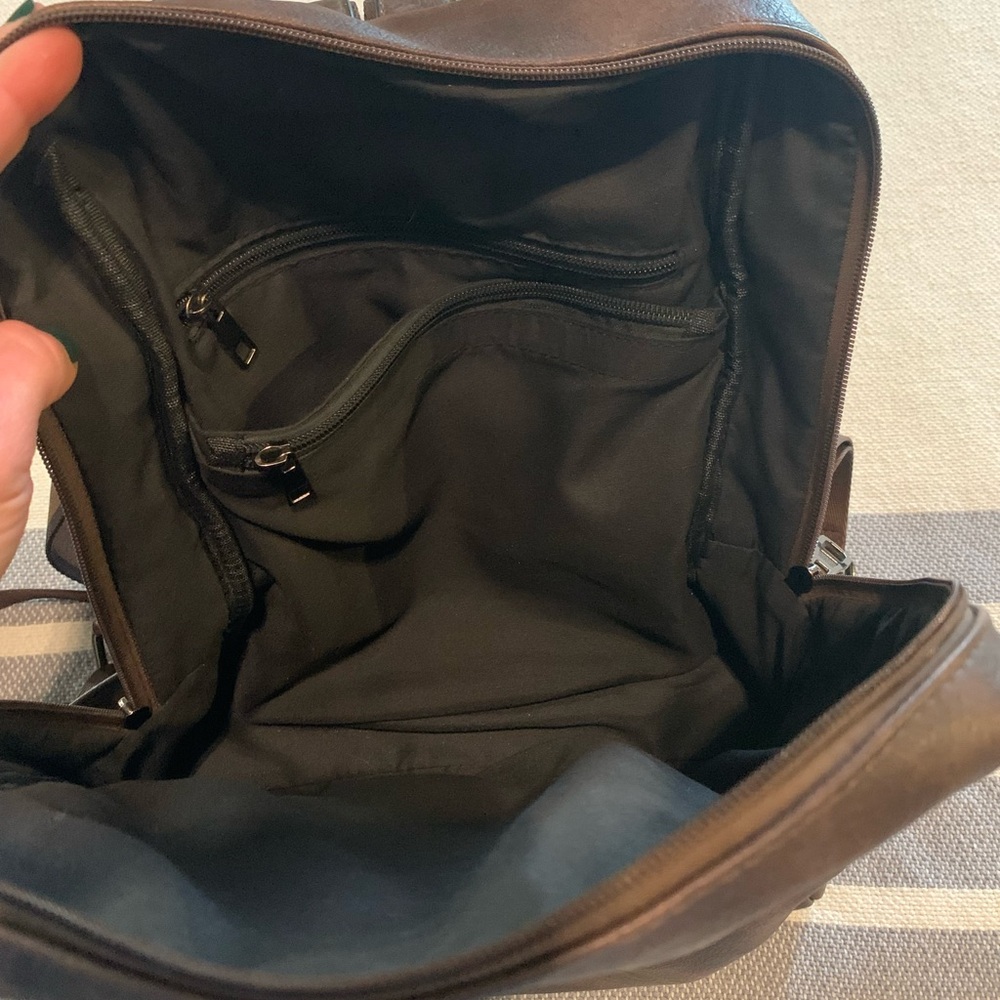 Brown Leather Backpack. Multi Strap, Removable Cr… - image 6
